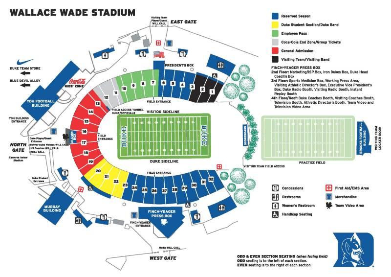 ACC Football Stadium Seating Charts College Gridirons