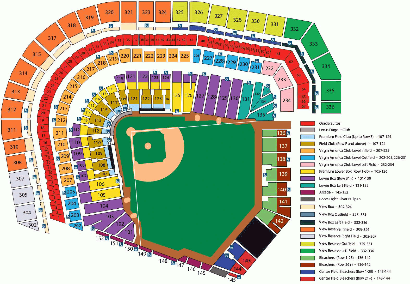 AT T Park Seating Map Sf Giants San Francisco Giants Giants Stadium