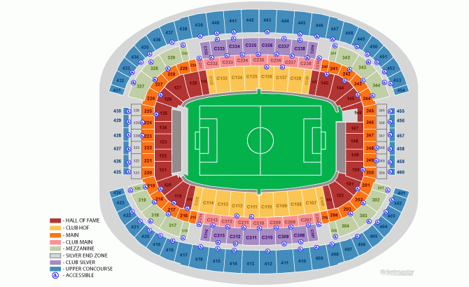 AT T Stadium Arlington TX Seating Chart View