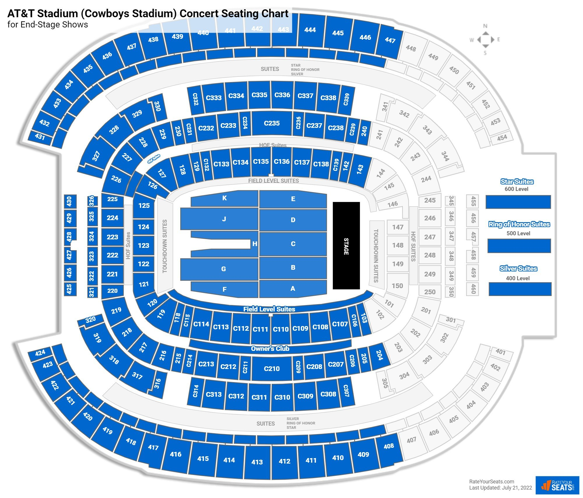 AT T Stadium Concert Seating Chart RateYourSeats