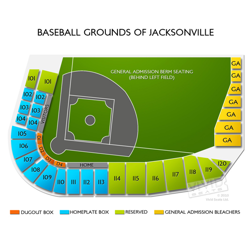 Baseball Grounds Of Jacksonville Seating Chart Vivid Seats
