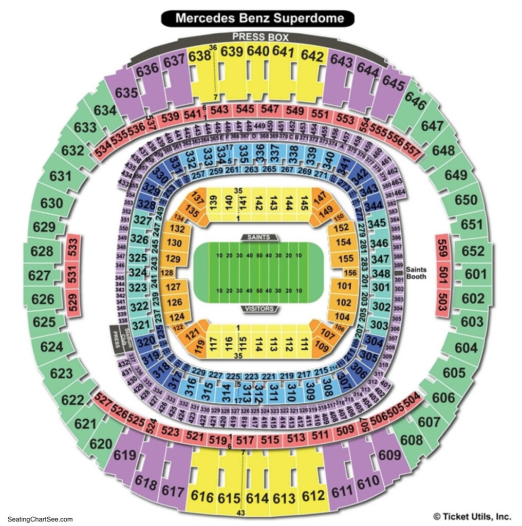 Caesars Superdome Seating Chart Caesars Superdome New Orleans 