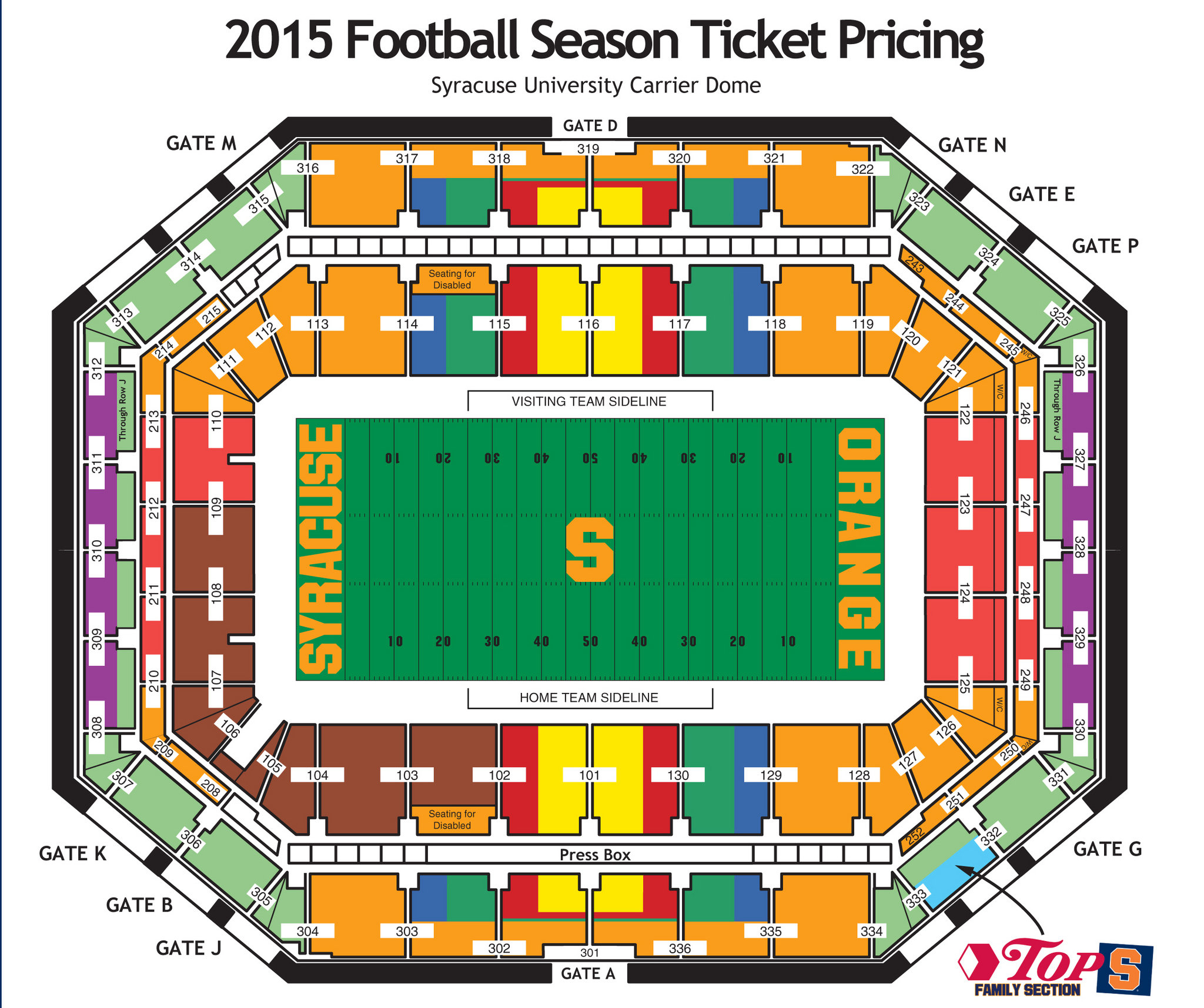 Carrier Dome Seating View Bios Pics