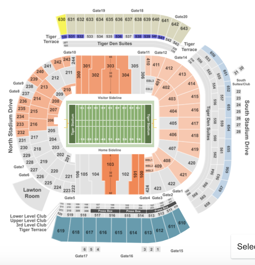 Clemson Memorial Stadium 3d Seating Chart
