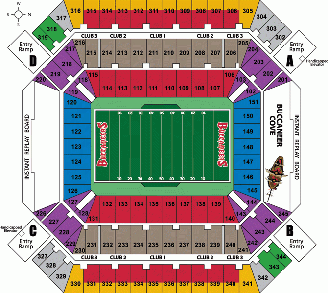 Detailed Seating Chart For Raymond James Stadium Chart Walls