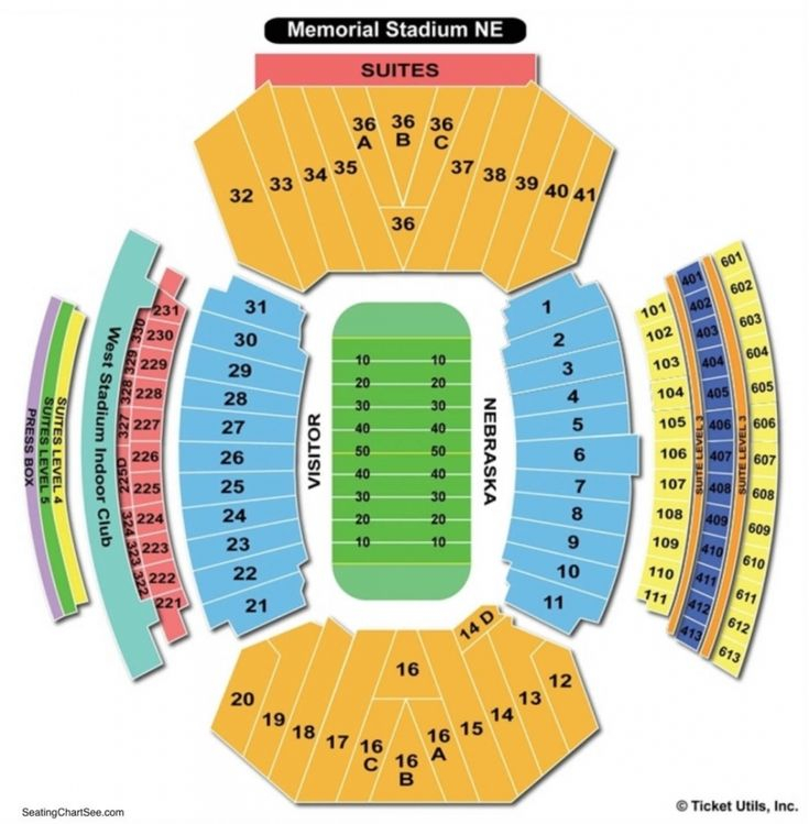 Elegant As Well As Lovely Nebraska Memorial Stadium Seating Chart