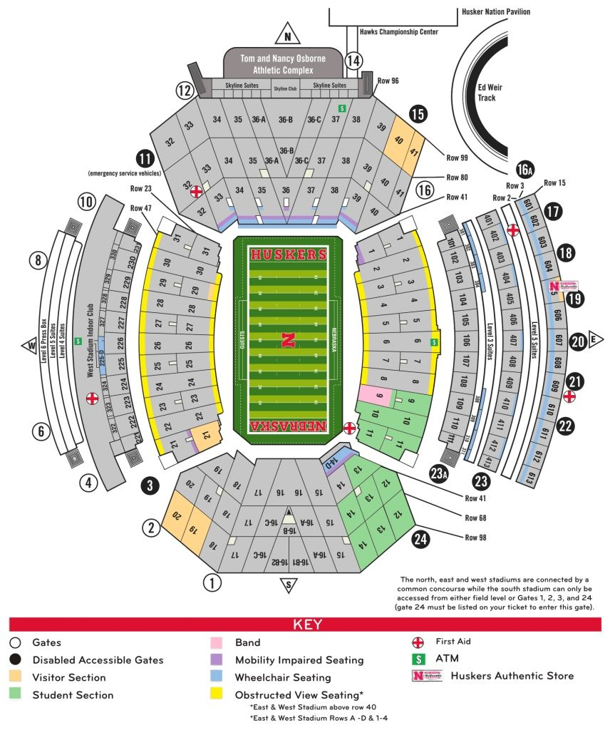 Elegant Husker Football Seating Chart Nebraska Cornhuskers Football