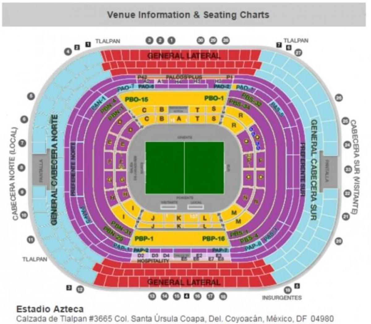 Est dio Azteca Mapa Estadio Azteca Estar Mapa M xico