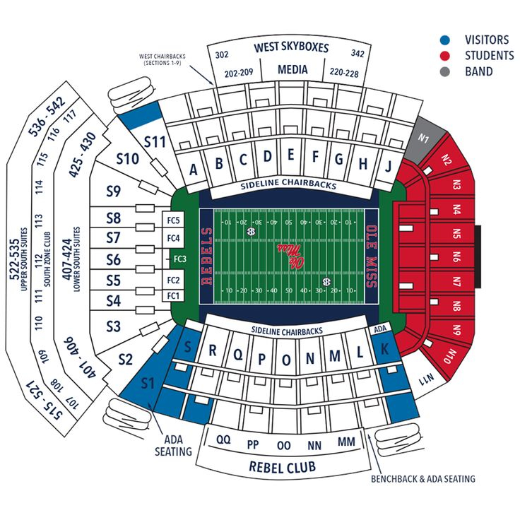 Football Tickets Ole Miss Athletics Stadium Map Football Ticket 