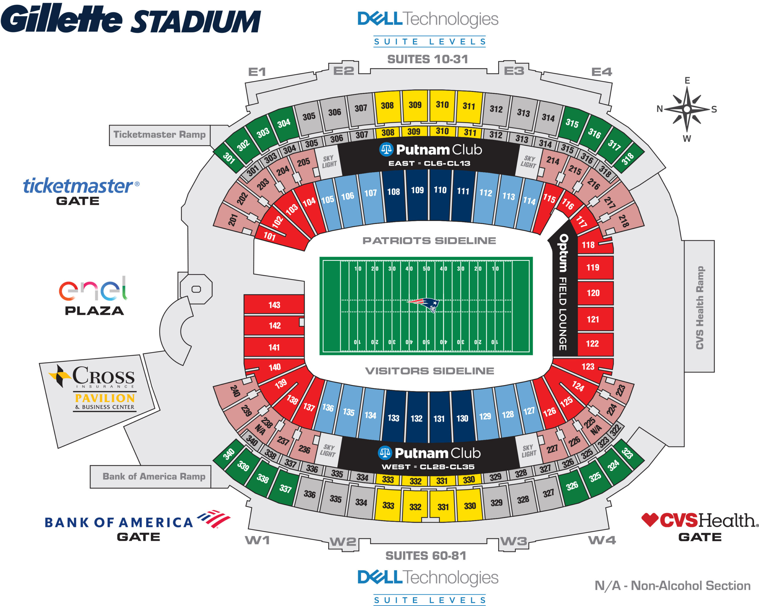 Gillette Stadium 3d Seating Chart Stadium Seating Chart