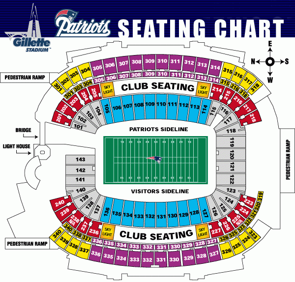 Gillette Stadium Seating Numbers Patriots