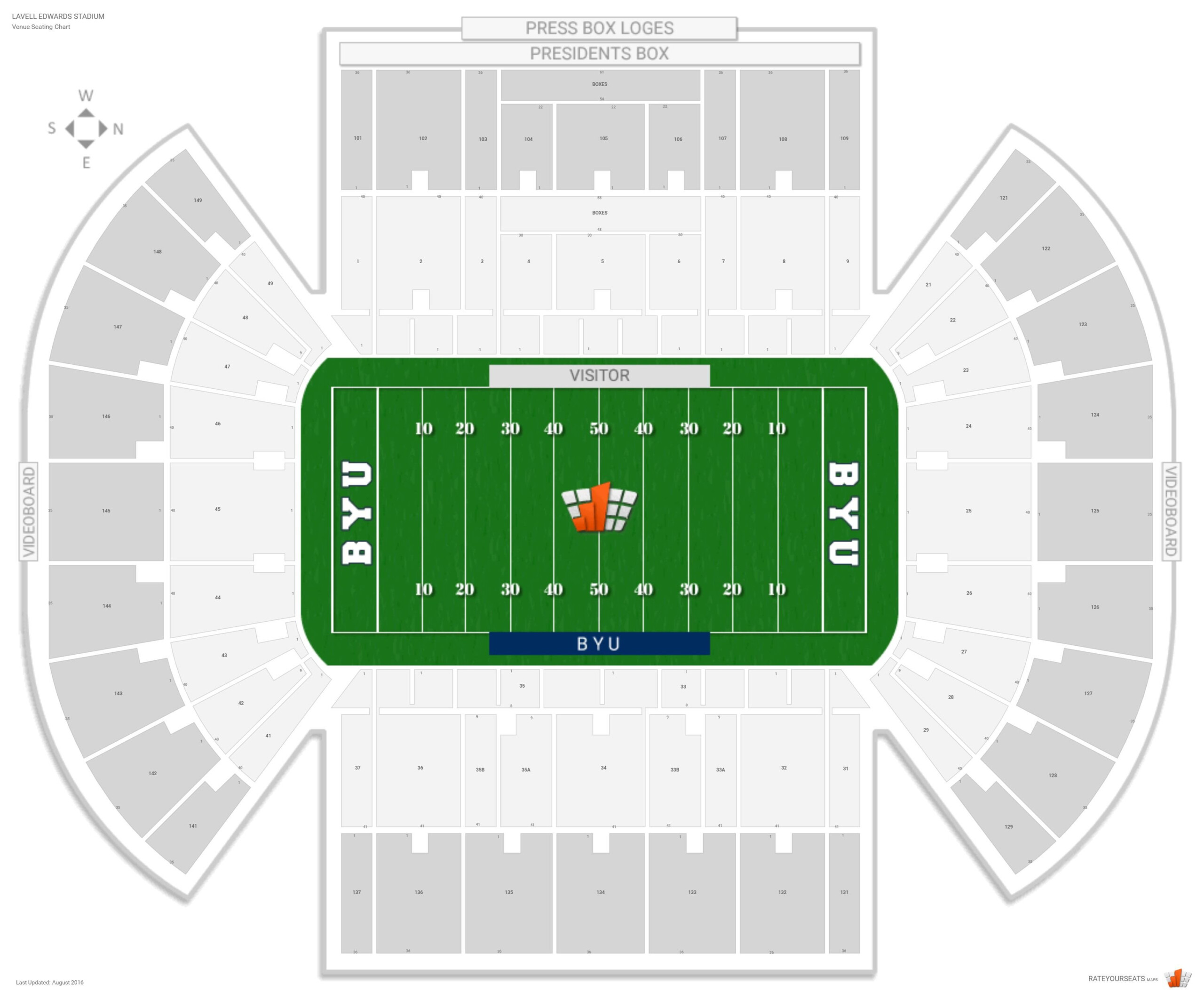 Lavell Edwards Stadium Interactive Seating Chart Images And Photos Finder