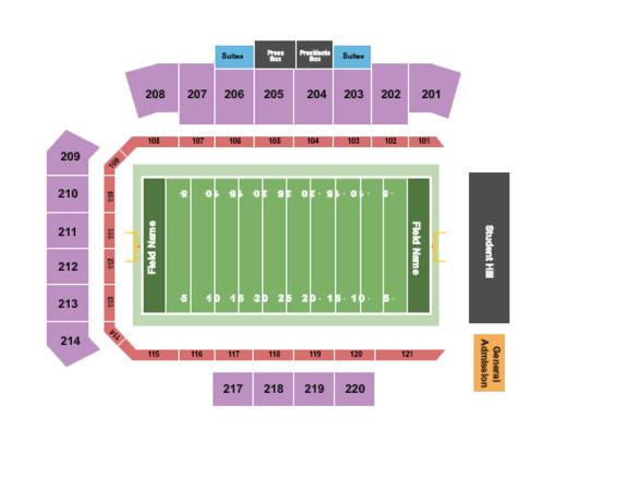 Lubbers Stadium Tickets In Allendale Michigan Lubbers Stadium Seating