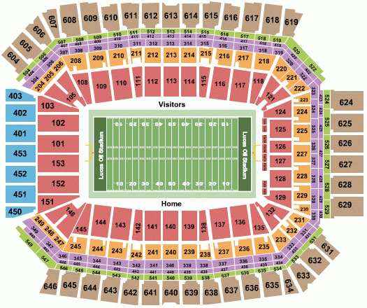 Lucas Oil Stadium Seating Chart Section Row And Seat Number Info