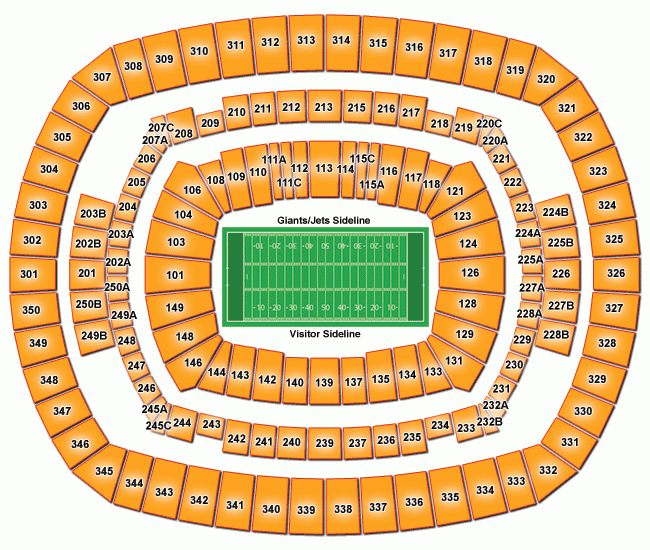 Metlife Stadium East Rutherford Nj Seating Chart