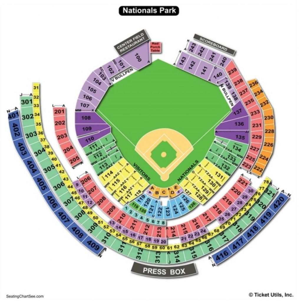 Nationals Park Seating Chart Seating Charts Nationals Park Chart