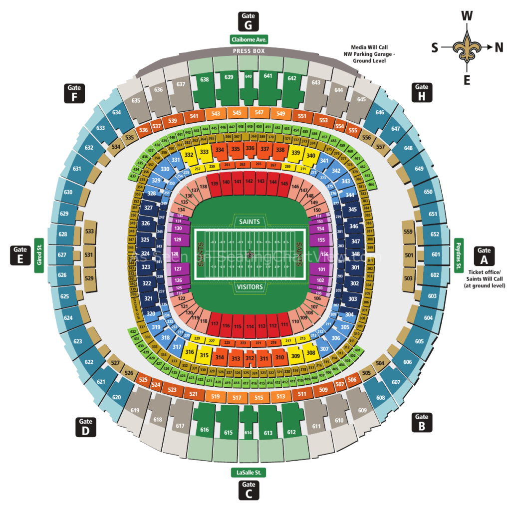 New Orleans Mercedes Superdome Seating Chart