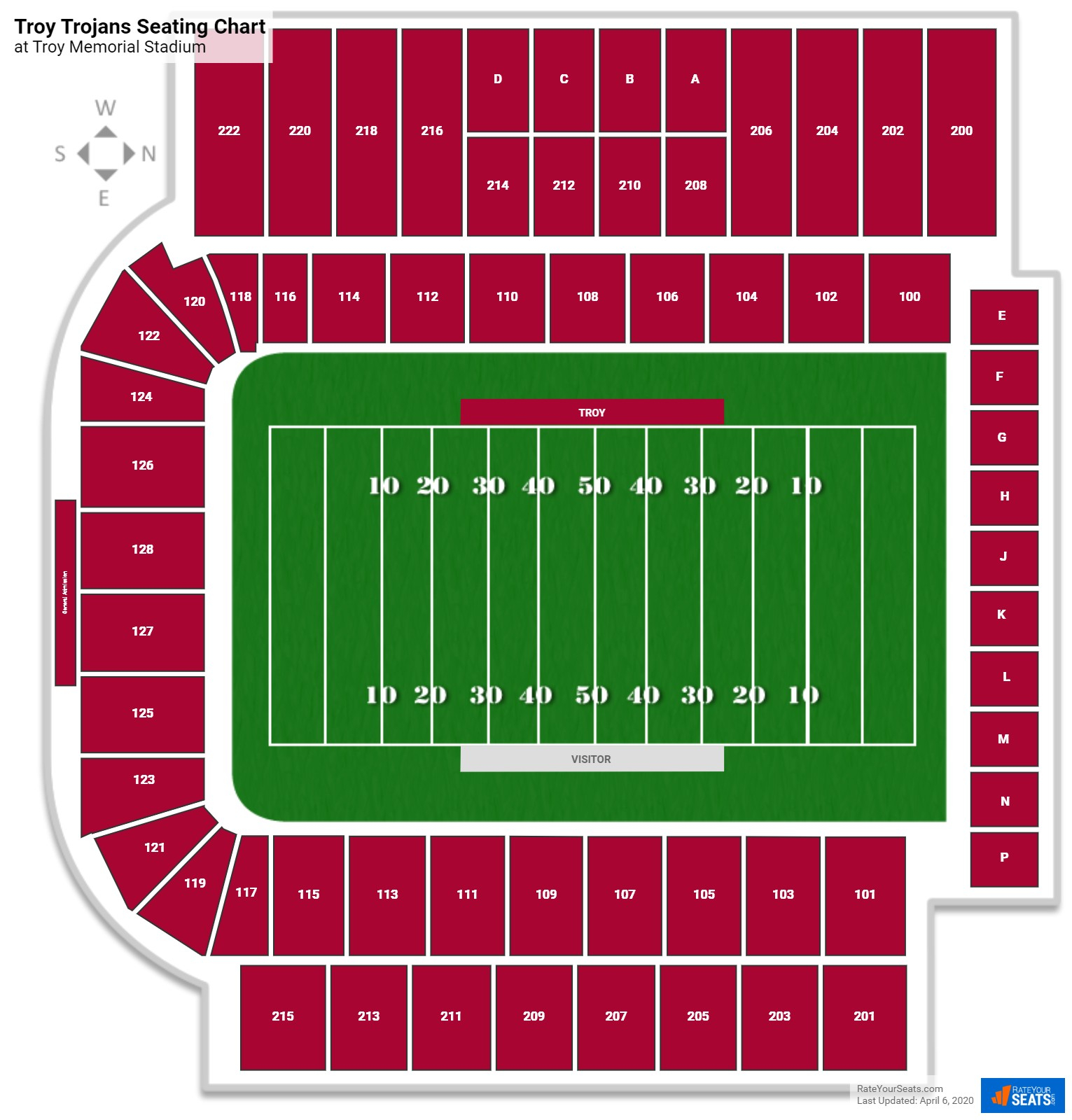 North Endzone L At Troy Memorial Stadium RateYourSeats