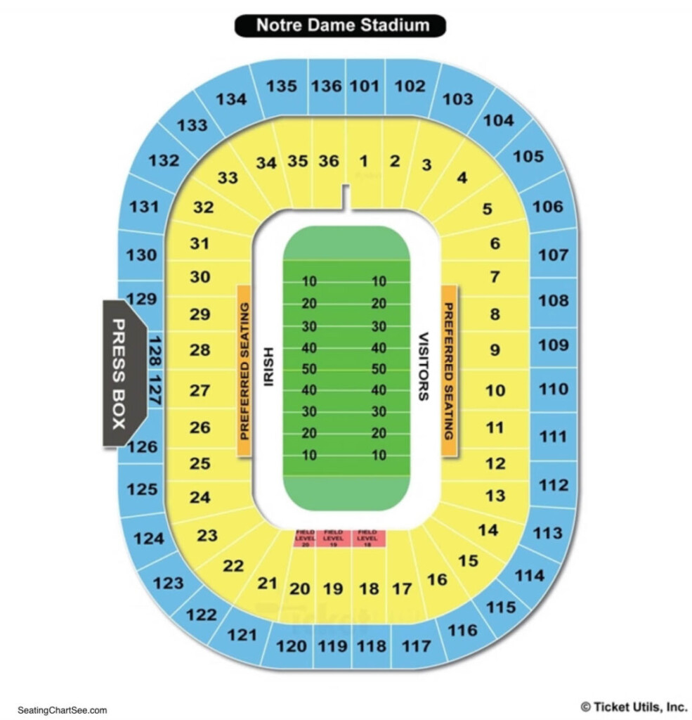 Notre Dame Stadium Football Seating Chart Seating Charts Tickets