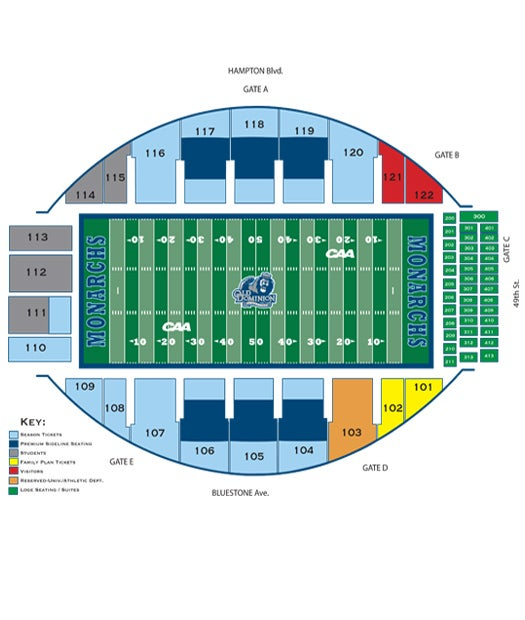 Odu Stadium Seating Chart Stadium Seating Chart