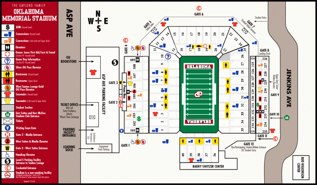 Oklahoma Memorial Stadium Map 180 W Brooks St Norman OK Mappery
