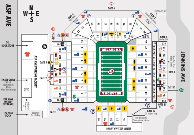 Owen Field Oklahoma Memorial Stadium Gaylord Family Oklahoma