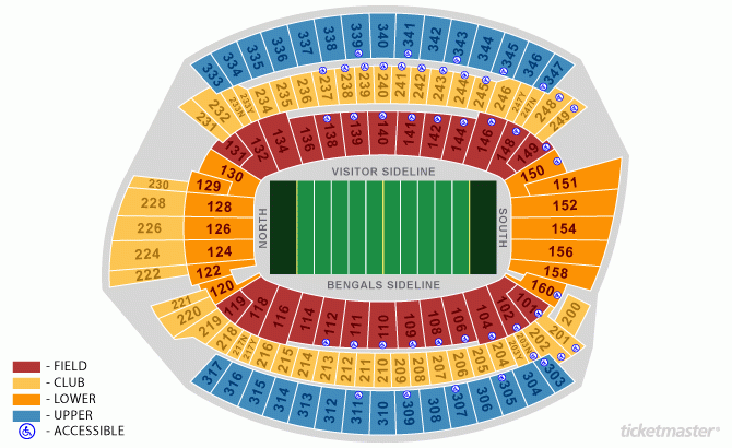 Paul Brown Stadium Seating Chart Paul Brown Stadium Cincinnati Ohio