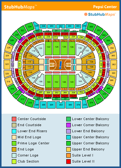 Pepsi Center Seating Chart Pictures Directions And History Denver 