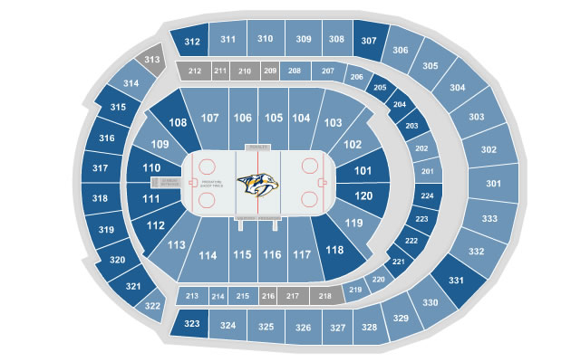 Predators Seat Map Gamewornauctions