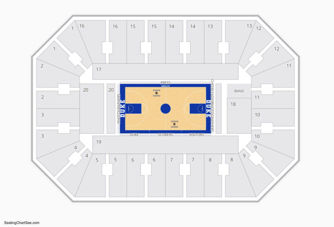 Seating Chart Cameron Indoor Stadium Durham North Carolina