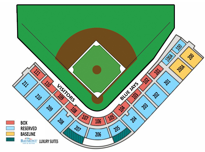 Seating Chart Dunedin Blue Jays Jays Shop