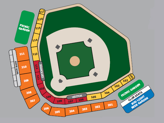 Seating Chart Erie SeaWolves UPMC Park