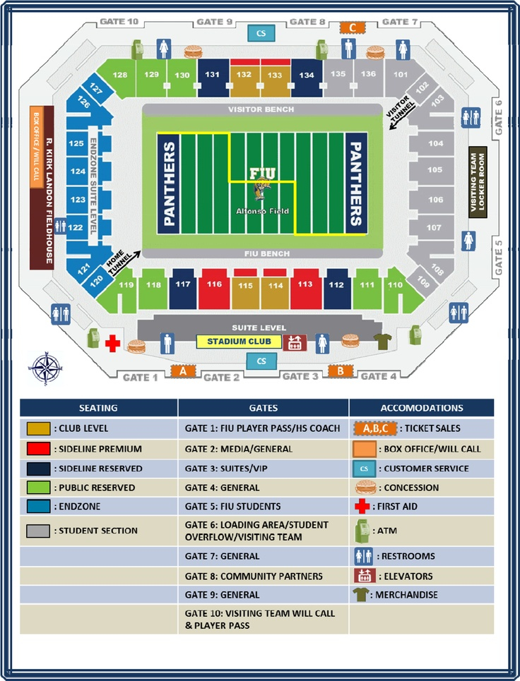 Seating Chart Of The Golden Panther Stadium Stadium Seating Charts