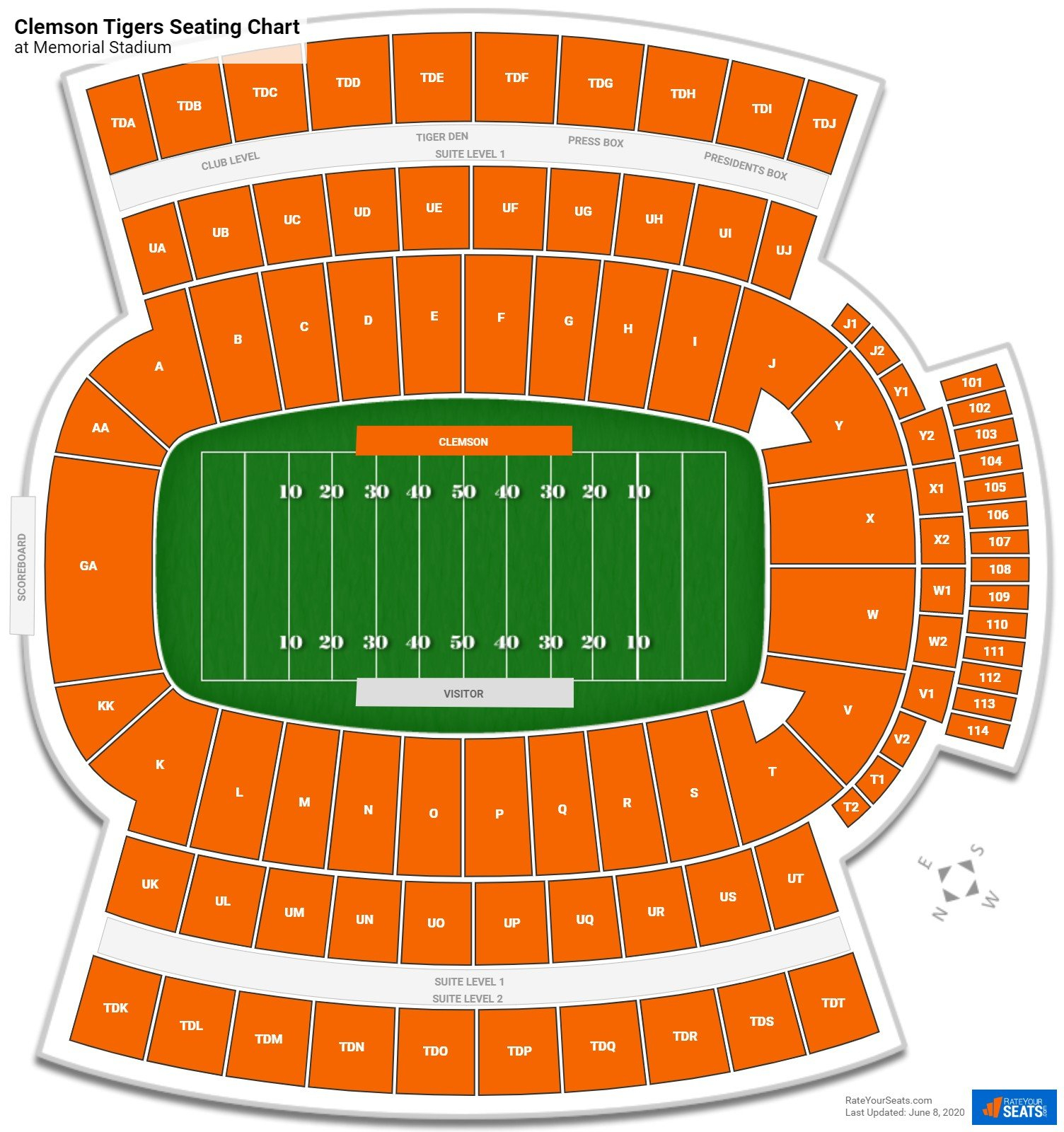 Clemson Memorial Stadium Interactive Seating Chart Stadium Seating Chart Clemson Memorial Stadium Interactive Seating Chart Stadium Seating Chart
