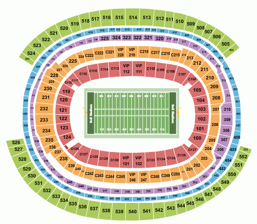SoFi Stadium Seating Chart Rows Seats And Club Seats