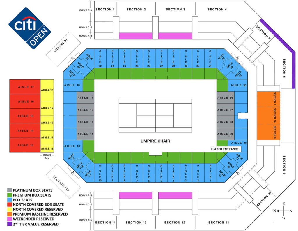 Stadium Map Citi Open