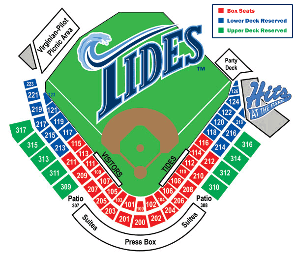 Stadium Seating Chart Norfolk Tides Tickets