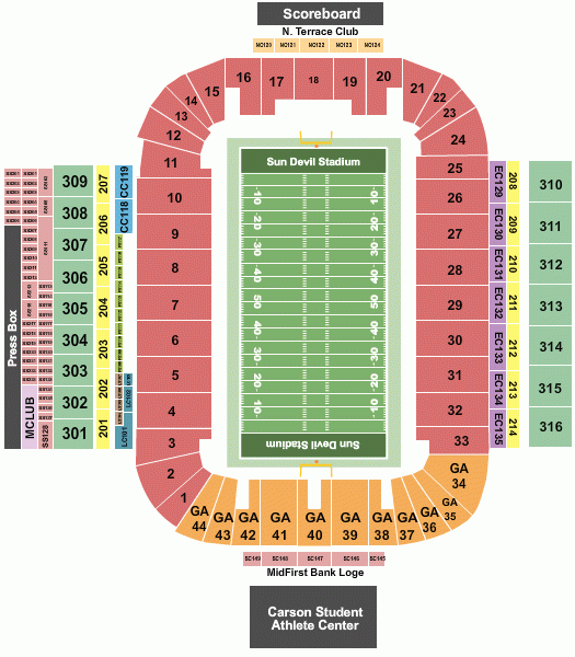 Sun Devil Stadium Seating Chart Maps Phoenix