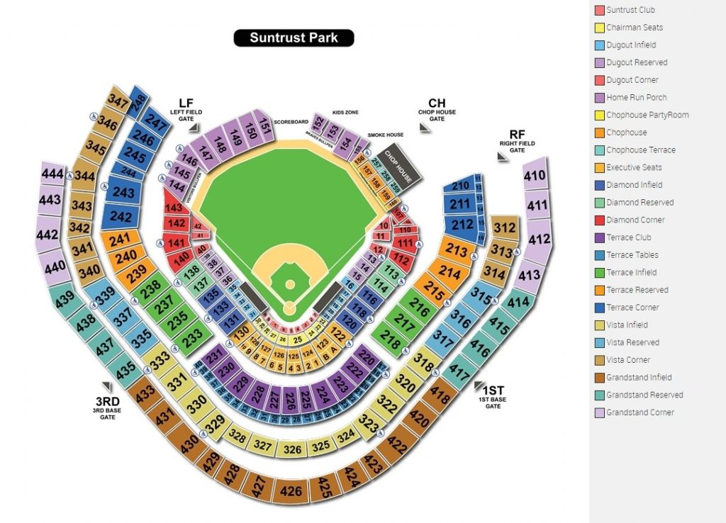 Suntrust Park Seating Chart View Suntrust Park Seating Charts 