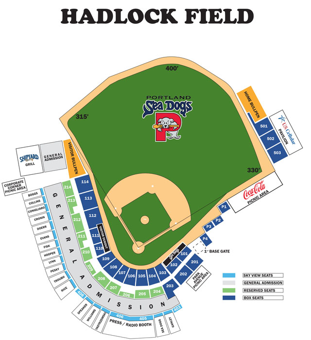 Ticket Prices Seating Chart Portland Sea Dogs Hadlock Field