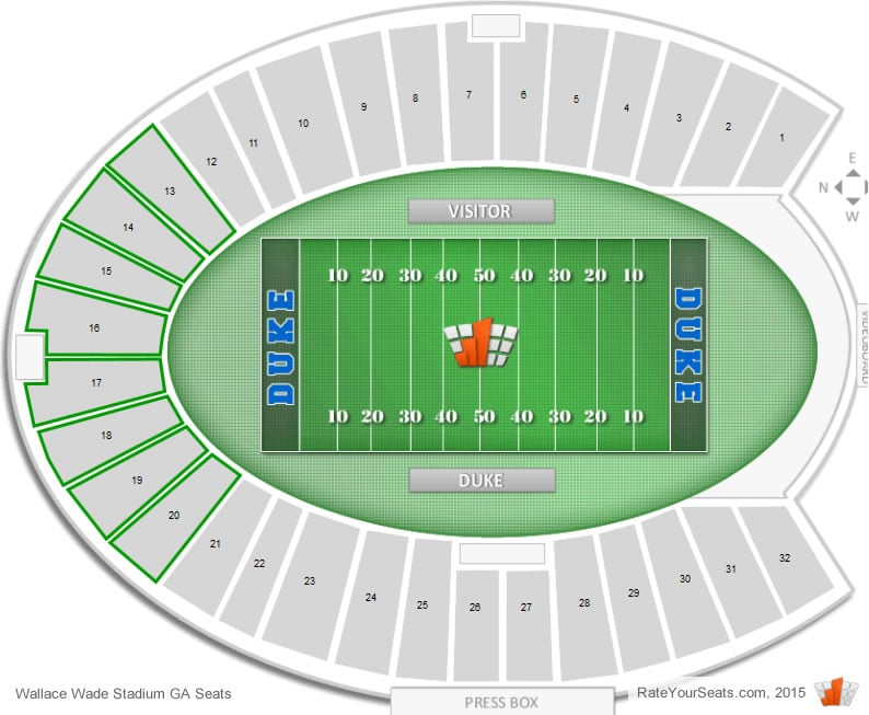 Wallace Wade Stadium Seating Chart By Rows Elcho Table